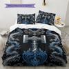 Viking axe and sword  Pattern Bedding Quilt Set Quilt Cover Pillowcase Home Decoration  Gift (1 * duvet cover + 2 * pillowcase, without core)