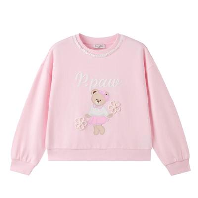 PawinPaw Mädchen Kurzarm-Sweatshirt mit Cartoon-Bär