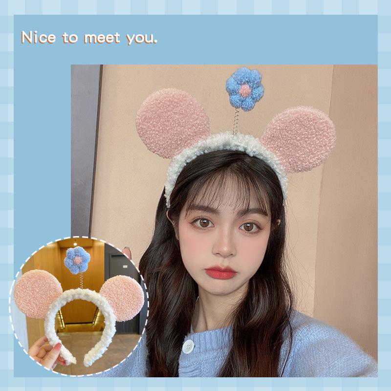 2024 Cute Cartoon Plush Headband for Women - Makeup, Hair Clip & Tie