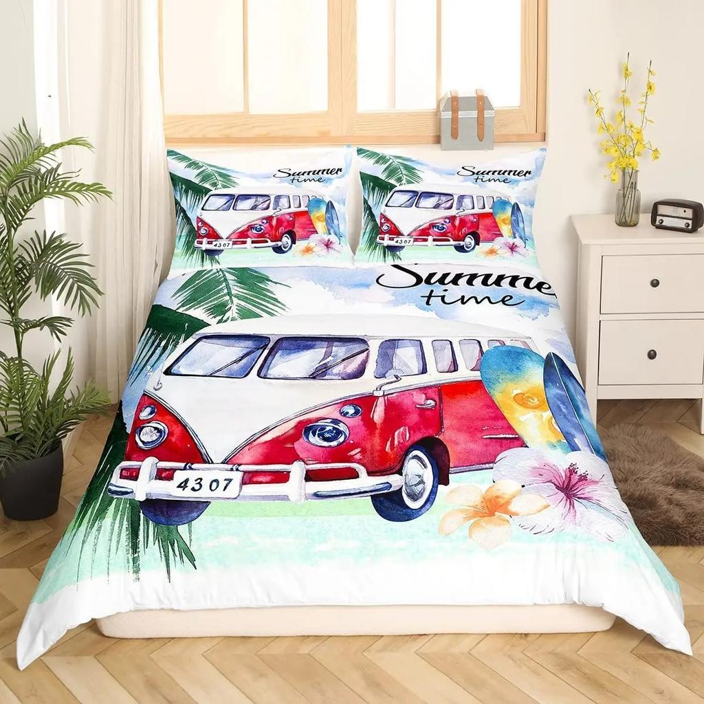 Comforter Happy Camping Bedding Set Single Twin Full Queen King Size Polyester Bedroom Aldult Kids Comforter Set