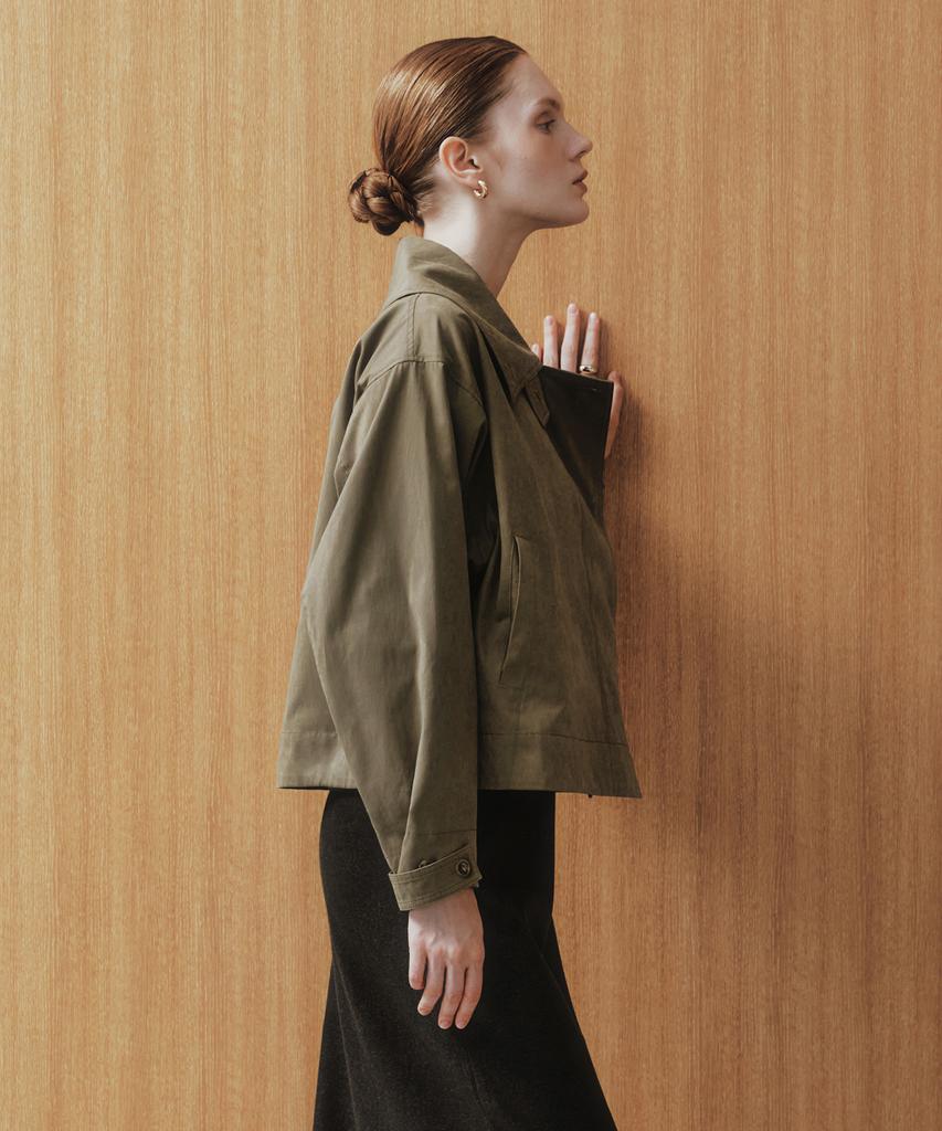 ZEROSTREET Lezero High-Neck Trench Zip-Up Jacket / Beige