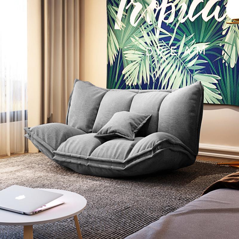 Modern Japanese Style Floor Lazy Sofa Couch Back&Arm 5Position Adjustable Foldable Leisure Sofa Bed For Viedo Gaming Floor Chair