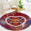 Heart Football Custom Name Round Area Rug Carpet Rug For Living Room Bedroom Sofa Playroom Decor Nonslip Floor Mat