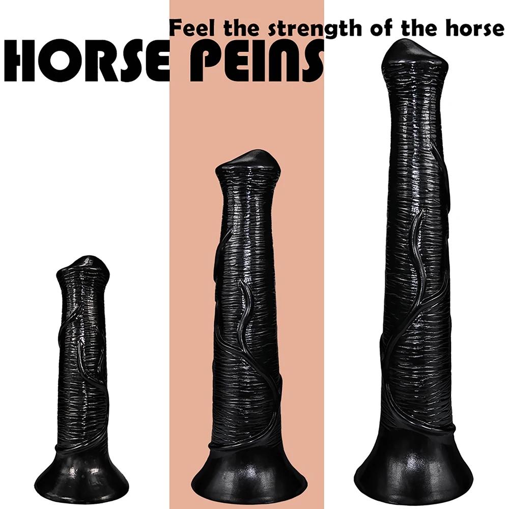 Horse Dildo Anal Plug Soft Penis Anal Dilator with Suction Cup Phallus Butt Plug Stimulate Vagina Anus Dick Sex Toys