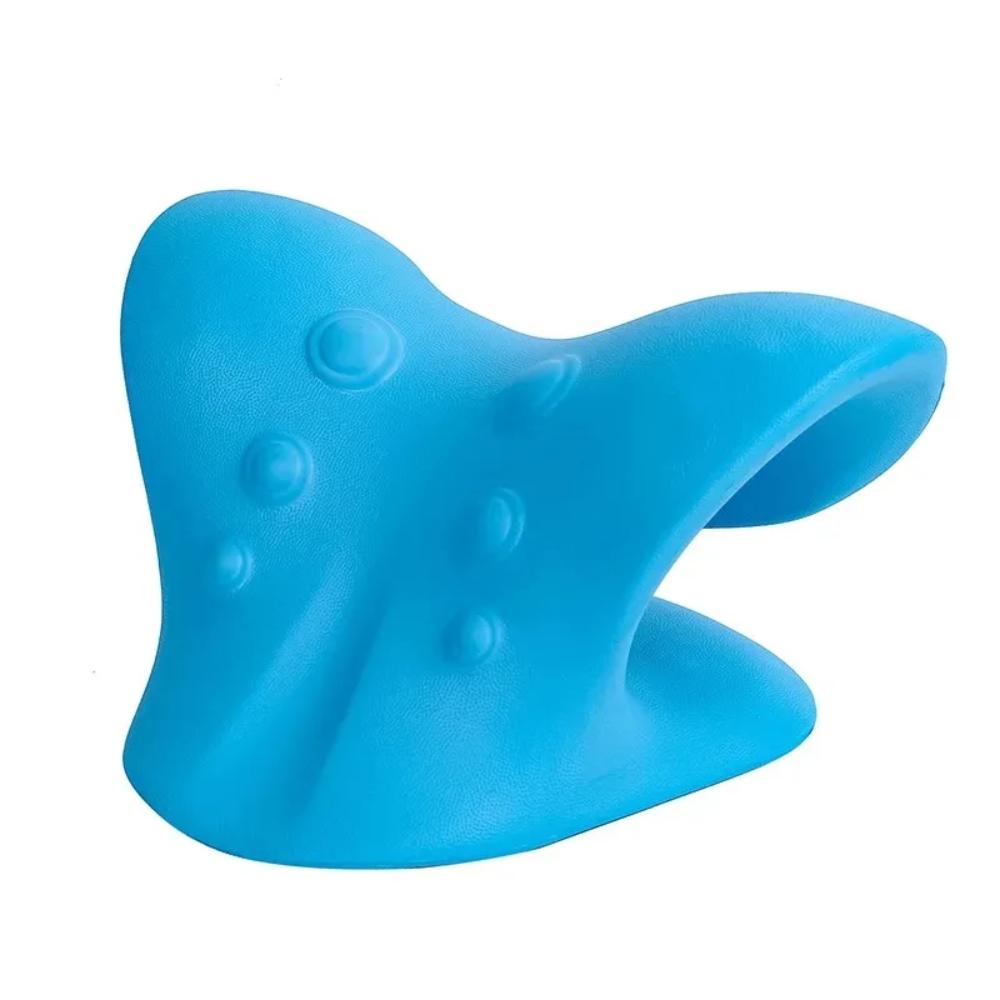

New Cervical Traction Device Neck Shoulder Stretcher Pillow Chiropractic Traction Relax for Head BackPain Relief Body Massager синій