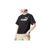 Puma American Retro Letter Logo Print Crew Neck Pullover Short Sleeve T-Shirt Women T-Shirts Black 676682-01