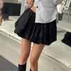 2026 Korean Style Pleated Lantern A-line Mini Skirt - High Waist Slimming Design for Early Spring