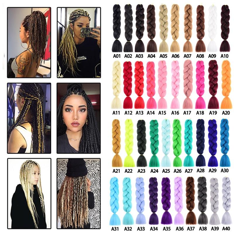 Peluca trenzada de 120 colores, trenzas africanas, extensiones de