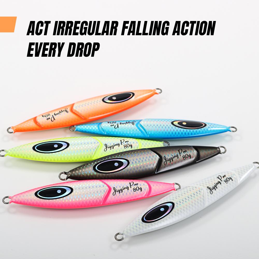 Jigging Pro Cranky Slow Jigging Lure for Kingfish 80g 100g 120g 150g Saltwater Luminous Metal Jig Lure Deep Sea Lure Fishing