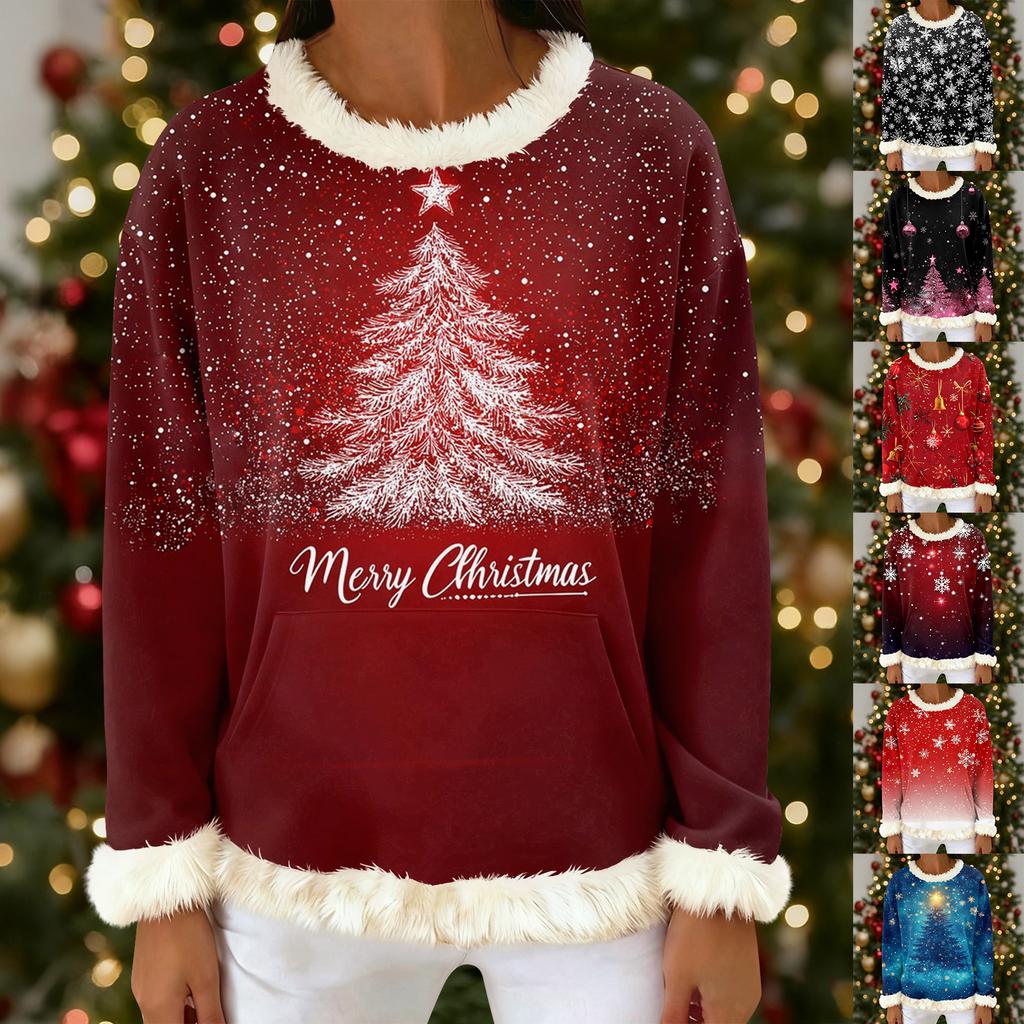 Women's Casual Fashion Print Long Sleeve Hooded Sweatshirt Top