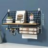 1Pc Bathroom Storage Rack Household Bathroom Wall Mounted Storage And Tidying Washbasin Large Size Non Perforated Storage Rack