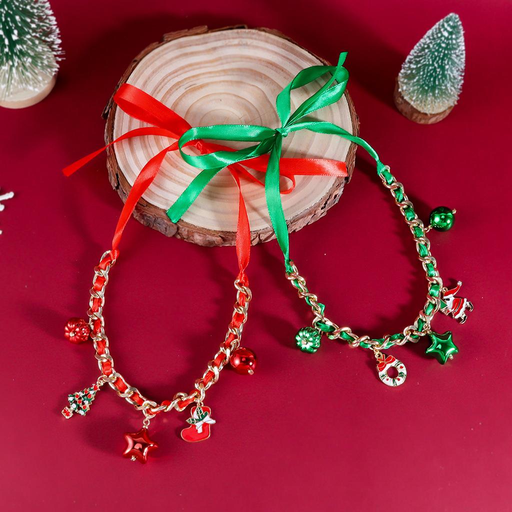 Snowflake Santa Pendant Trendy Creative Collarbone Chain Necklace