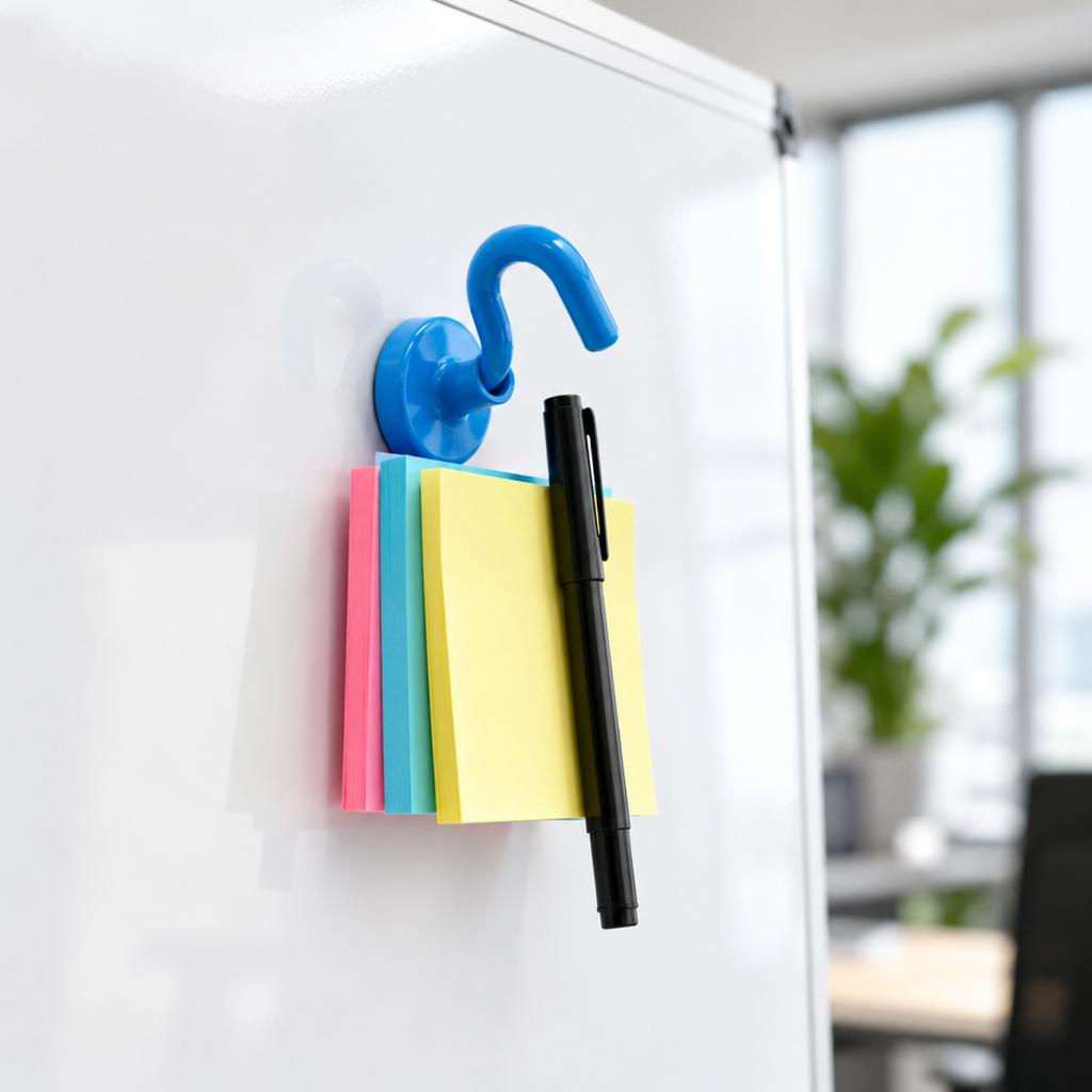 Magnetic Hook Round Metal Magnetic Holder Strong Magnetic Base Hanging Hook for Home Office Garage Storage and Organization