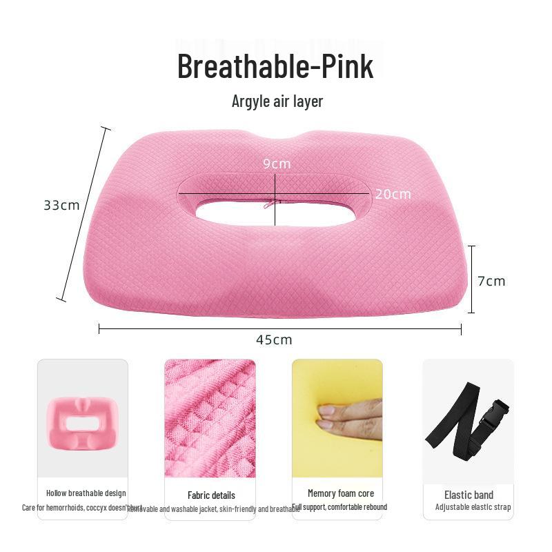 Ortopedický kostrční polštář pro úlevu od hemoroidů, těhotenství a podporu při zlomeninách s pohodlím pro záda a boky
