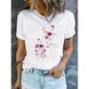 European Size Women'S Stylish T-shirt with Elegant Watercolor Floral Print | Soft Material, Casual Wear and Vacations, Loose and Comfortable