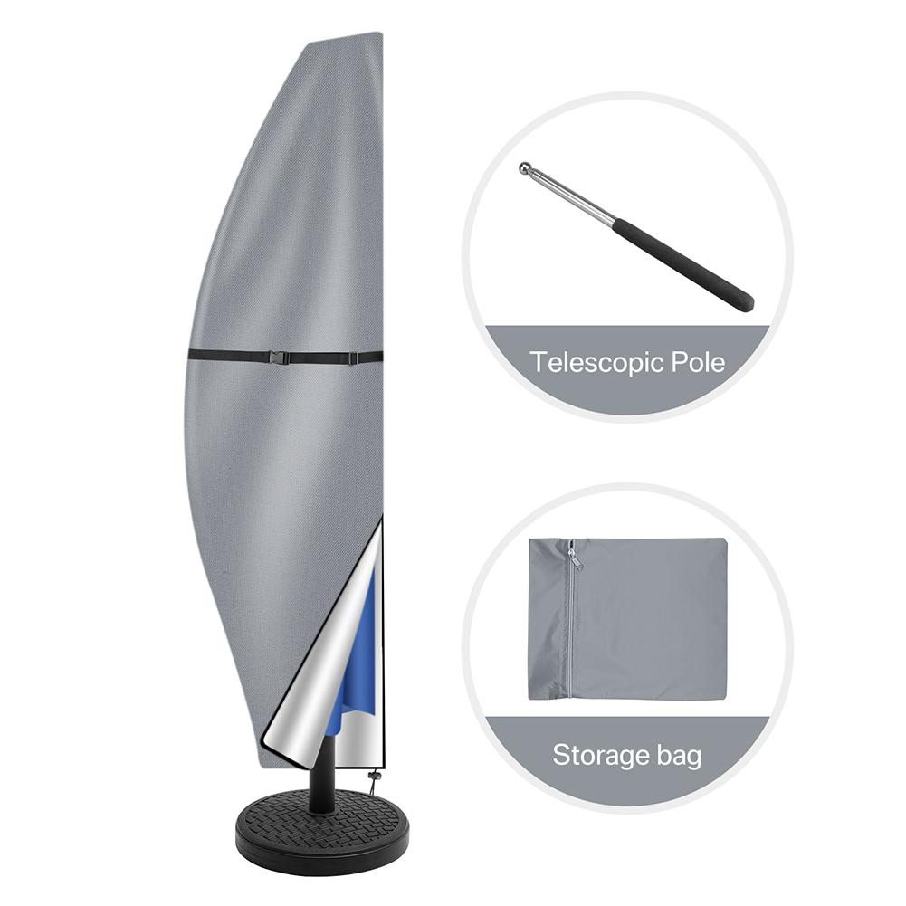Waterproof Oxford Cloth Outdoor Sunshade Umbrella Cover Garden Weatherproof Patio Cantilever Parasol Rain Cover with Push Rod