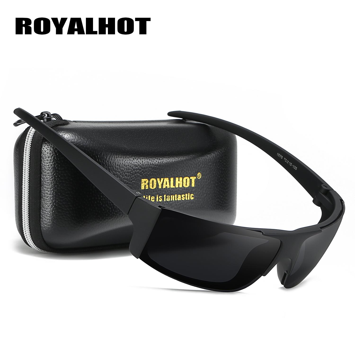 

RoyalHot унисекс поляризационные крутые безрамочные спортивные солнцезащитные очки винтажные солнцезащитные очки ретро очки оттенки, UV400 серый