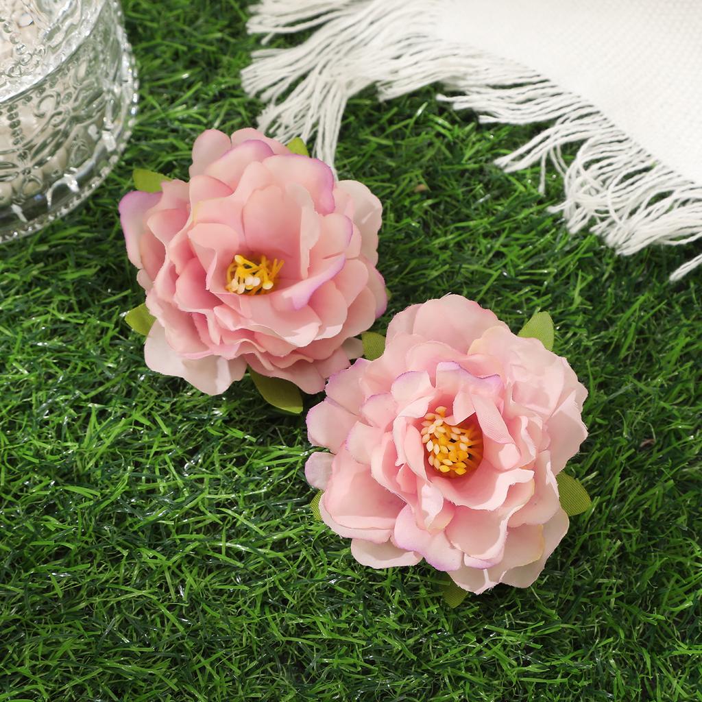 AWAYTR Fresh Pink Rosebud Flower Duckbill Hairpin Hair Clips Valentine Headwear Girl Hair Accessories Festival Gift