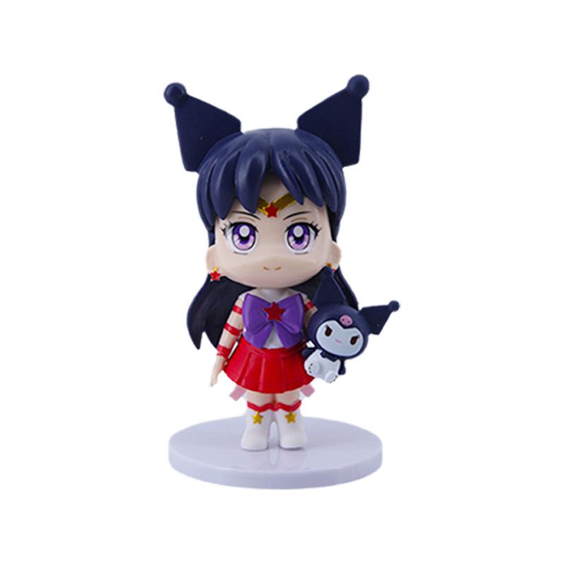 6pcs/set Sailor Moon PVC Figure Toys 8 cm with Ami Hino Rei Kino Chibiusa Cute Action Model