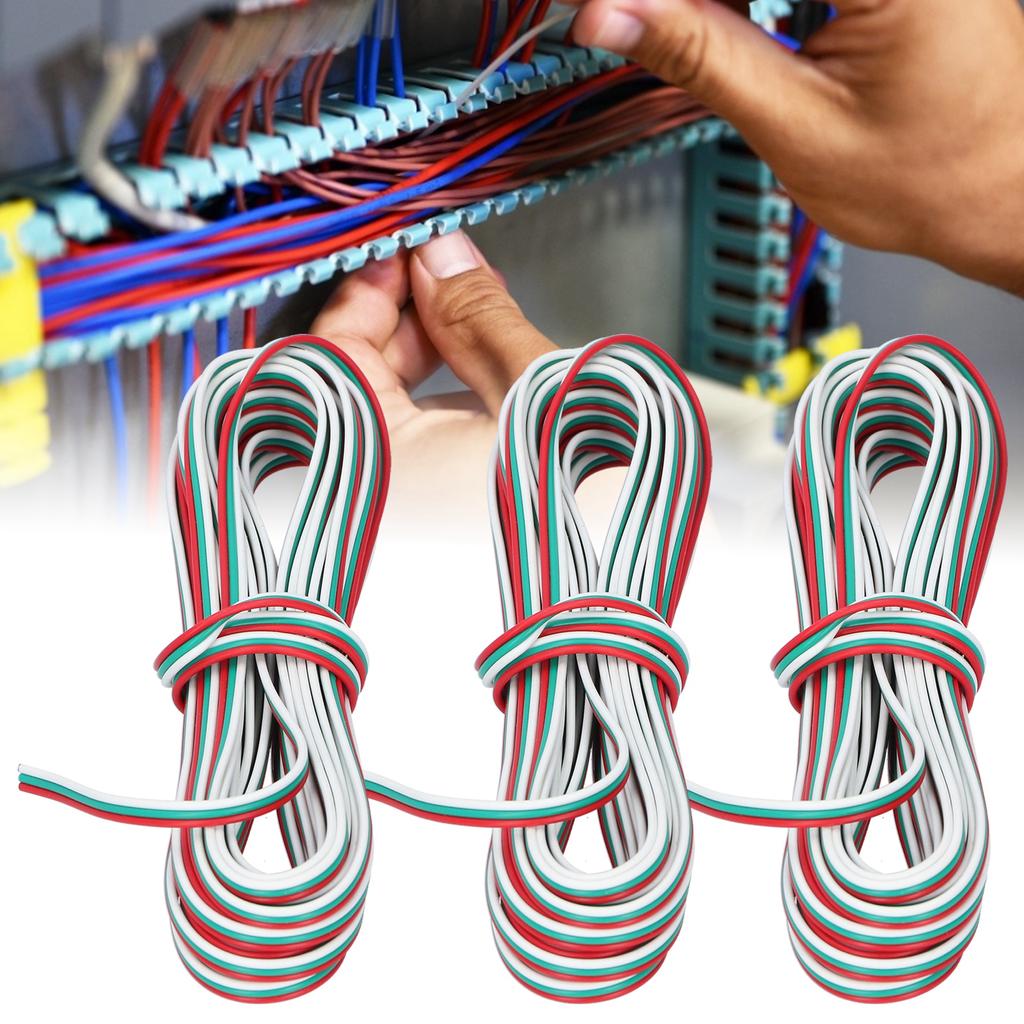 3pcs 32.8ft 3?Pin Extension Cable Pure Copper Core 22# Connection Cord Wire for LED Strip Light