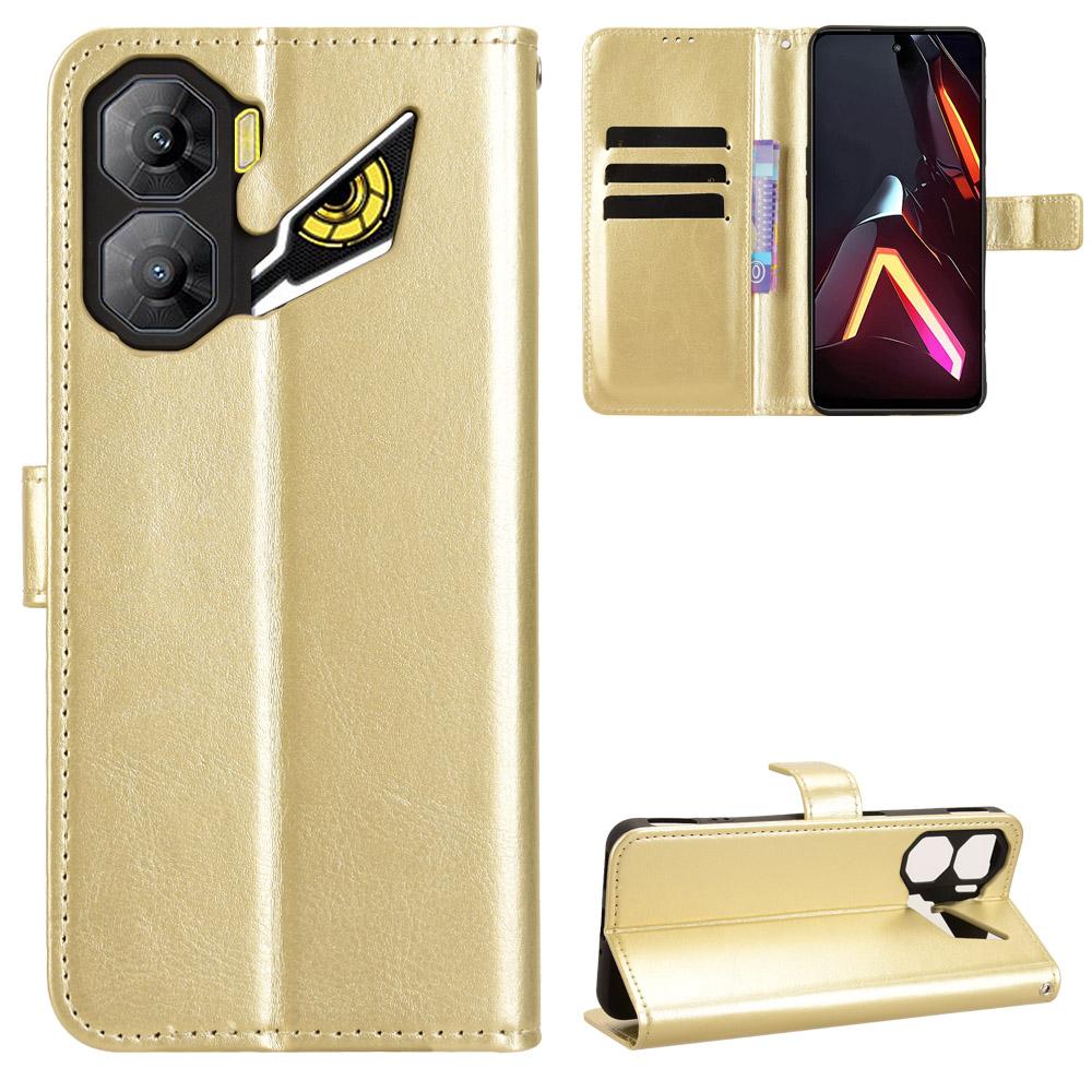 For ZTE nubia Neo 3 5G PU Leather Case with Strap Crazy Horse Texture Phone Wallet Cover