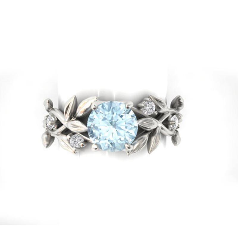 Exquisite Women's Floral Lucky Flower Vine Leaf Ring For Bridal Engagement Wedding