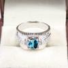 London Blue Topaz Oval Gemstone With 925 Sterling Silver Ring For Men's #B234 JL375675987771