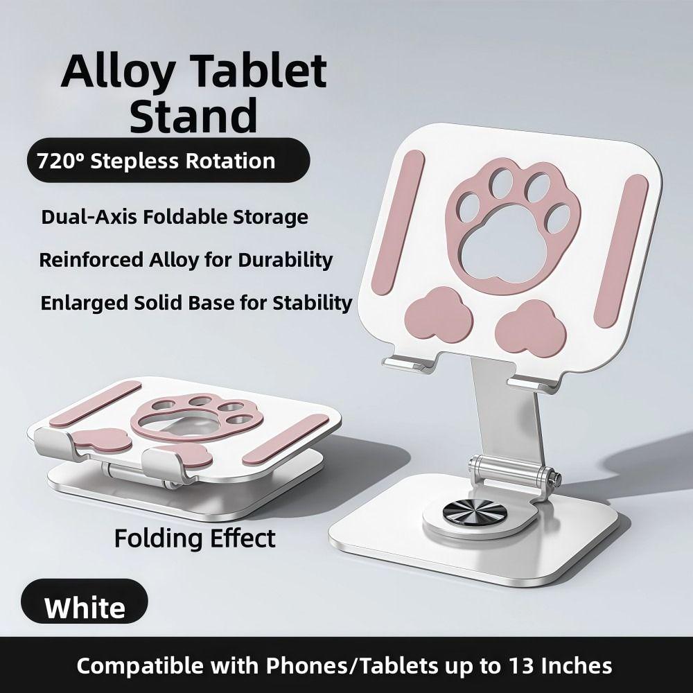 Foldable Cat Claws Tablet Holder 360° Rotation Rotatable Alloy Tablet Stand Heat Dissipation Hollowed-out Phone Stand