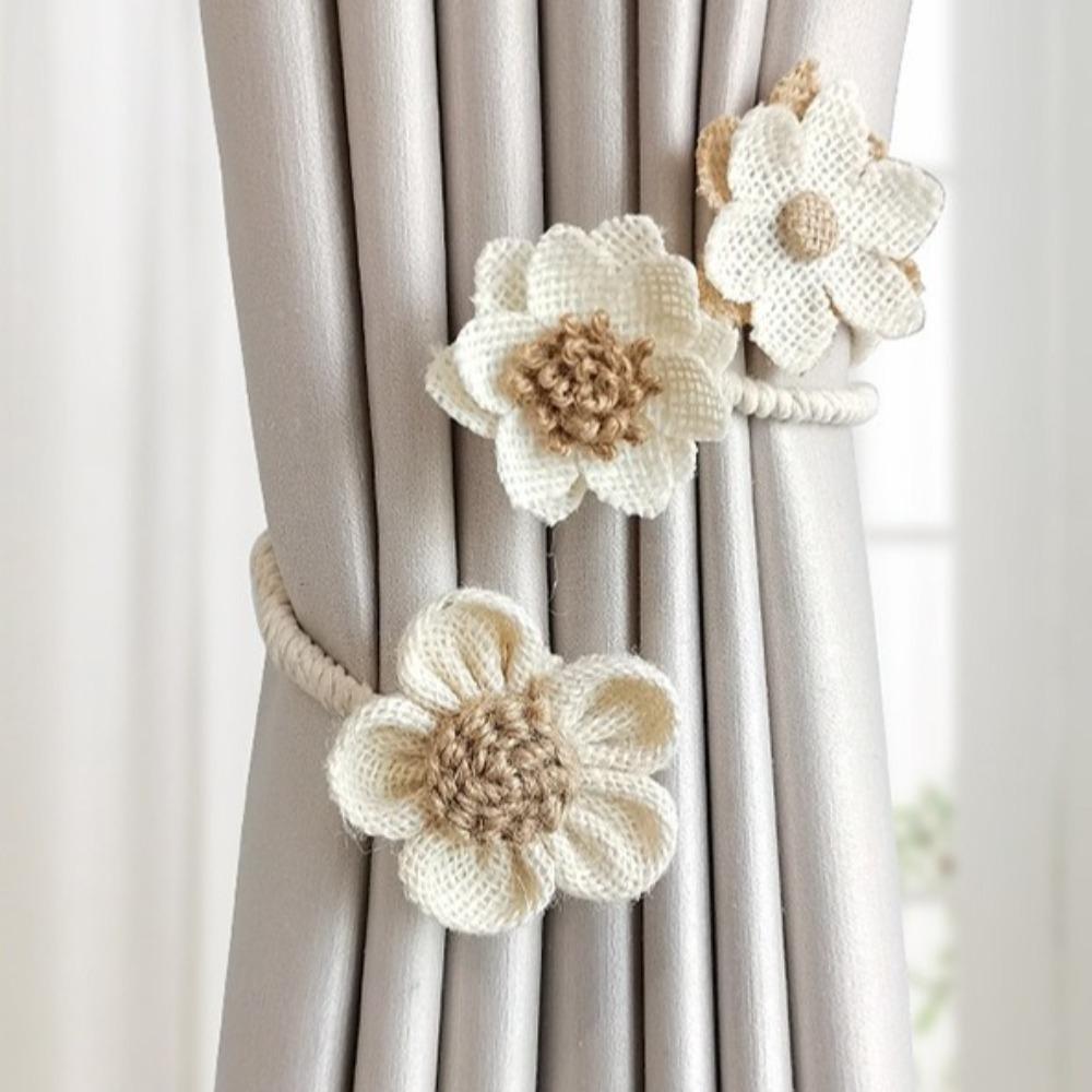

1 шт. Цветок-пеньковая веревка Подхваты для штор Скрученный сучок Современные пряжки для оконных штор Простая пряжка для штор без пробивания Домашнее украшение