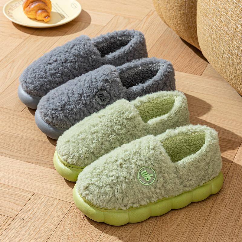 Warm Bag and Cotton Shoes, Non-slip Thick-soled Outer Wear In Winter 2025 New Indoor Home Plush Cotton Slippers