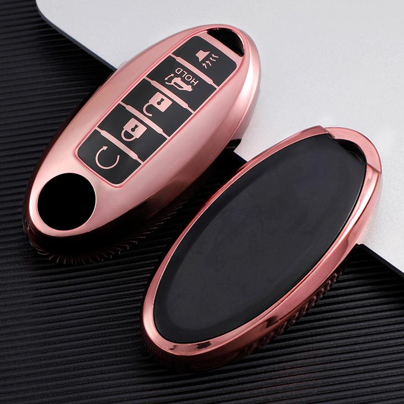 Car Key Case For Nissan Rogue Altima Maxima Sentra X Trail Patrol Murano Pathfinder Armada Versa 5 Buttons Tpu Cover Keychain