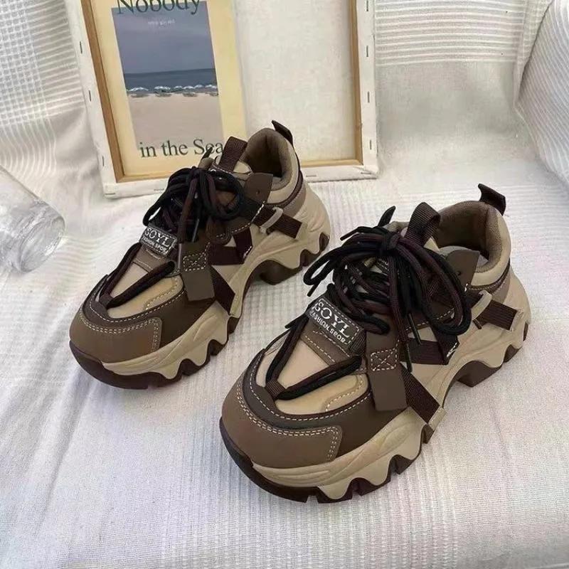 Fashion Womens Sport Shoe Women Chunky Platform Sneakers Woman Harajuku Sneaker Running Thick Soled Height Increasing Zapatos De Mujer