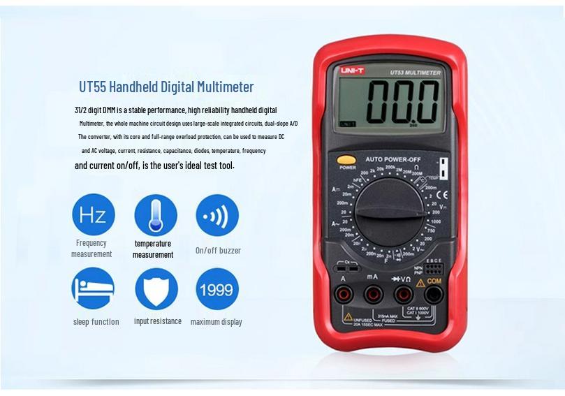 UNI-T UT51-56 High-Precision Multimeter: Multi-Function Electrician Repair Tool
