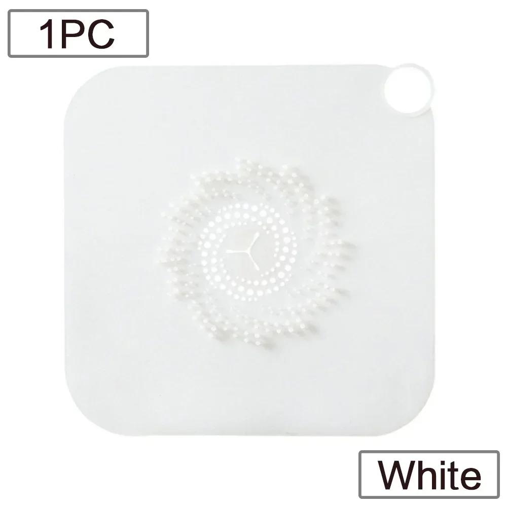 

JJYY Silicone Hair Catcher Drain Cover Sink Filter Bathroom Kitchen Anti-Clogging Floor Drain Mat Shower Stopper Strainer Screen белый