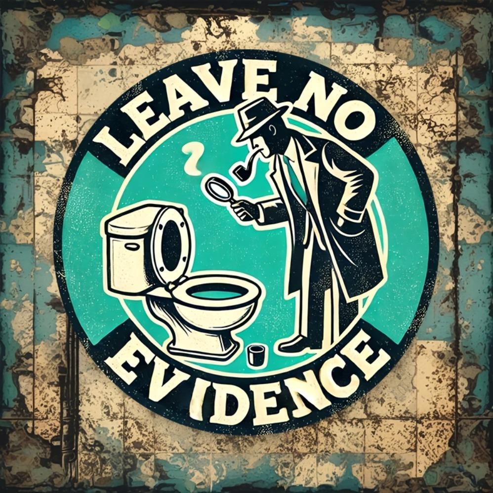 Pc Leave No Evidence Humorous Bathroom Sign Vintage Round Iron Wall Art Ideal Decor for Home Bar Cafe Unique Gift