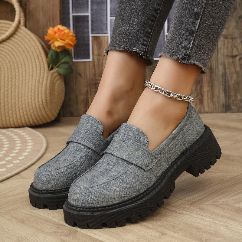 Women’s Slip-On British Style Retro Platform Loafers