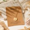 December Floral Pendant Necklace Exquisite Engraved Golden Circular Coins In Minimalist Layered Chain Jewelry Gift for Women