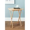Folding TV Tray Table, Indoor Single Tables for Small Space, Stable Solid Wood Construction Space Saving, 19"" L X W 15"" W X 26"" H (Natural), RT408