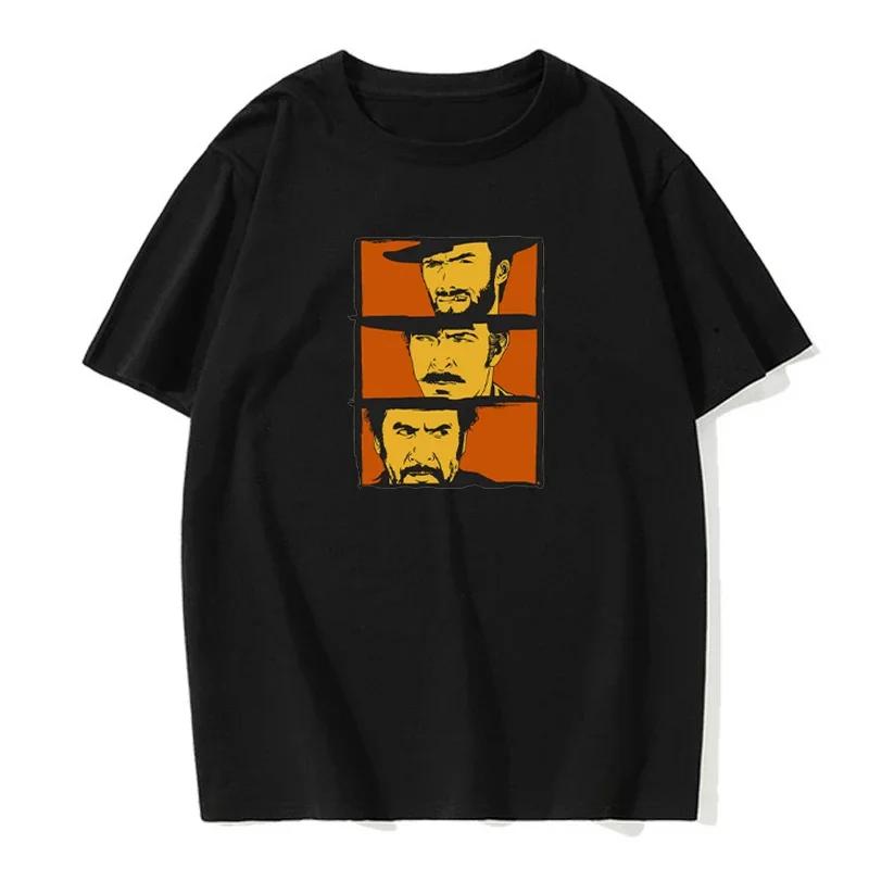 The Good the Bad and Ugly Blondie Angel Eyes Tuco Denim T-Shirt Herren Damen Il Buono Brutto Cattivo Oversized Baumwoll-T-Shirt