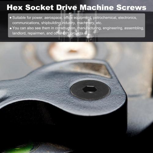 PATIKIL Hex Socket Bolts, Socket Cap Screws, 5/16-18 X 1-1/4" Flat Head Socket Cap Bolts, Pack of 10, Flat Countersink Bolts, Carbon Steel Hex Socket