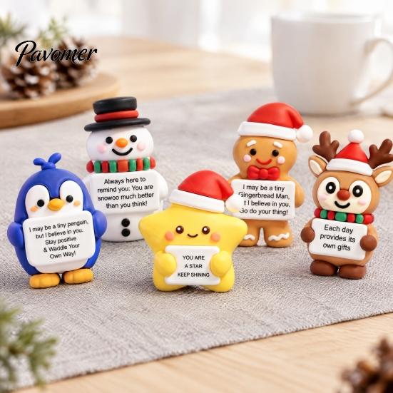 Mini Christmas Figurines 50Pcs Figurines, Santa Snowman Elf Gnome Ornaments, Gingerbread Man Deer Emotional Gift Bag Fillers for Holidays Support