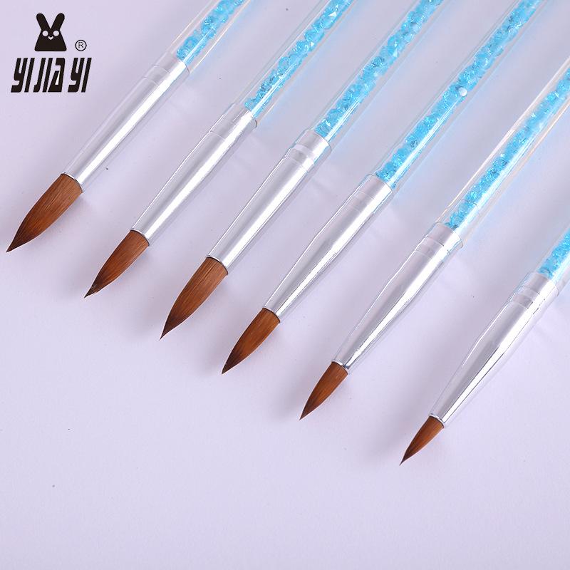 Sky Blue Acrylic Diamond & Crystal Nail Art Pen Set, 6-Piece
