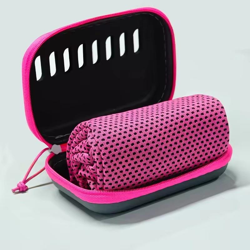 

Охлаждающие полотенца для кемпинга с чехлом EVA, Компактные и портативные дорожные ледяные полотенца, Быстросохнущие полотенца для спорта, тренажерного зала, походов и йоги 30*80cm розы красного