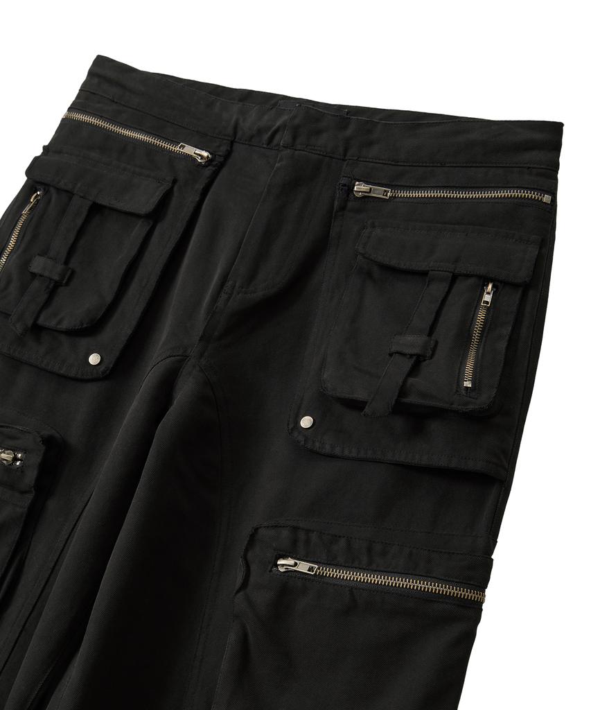 Uallong Lowrise Washed Curve Cargo Pants - Black