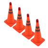 4Pcs Collapsible Traffic Cone Orange Reflective Pop Up Foldable Construction Parking Safety Cone with LED Light 18inch