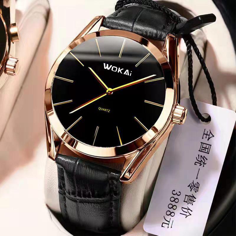 Mens Sports Quartz Watch With Waterproof 100m And Genuine Leather Strap For Active Lifestyle
