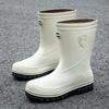 Fashion Men's Water Shoes Winter Wear Non-slip Work Rain Boots New Warm Bundle Middle Tube Rain Shoes Men