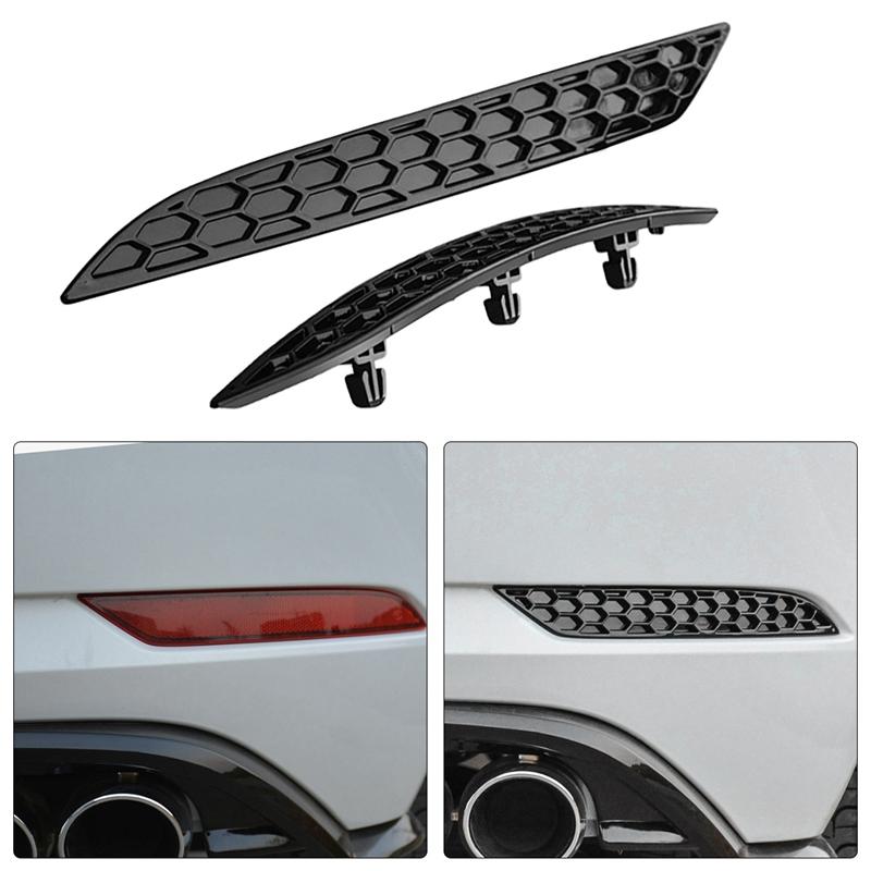 2Pcs Replacemet Modified Glossy Honeycomb Tail Rear Fog Light Lamp Cover Trim Ert Garnish for Golf 7.5 MK7.5