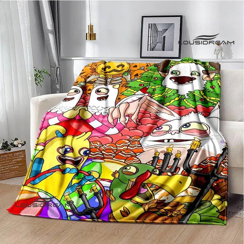 Game My Singing Monsters printed blanket Flange Warm blanket picnic blanket Soft and comfortable blanket Birthday Gift