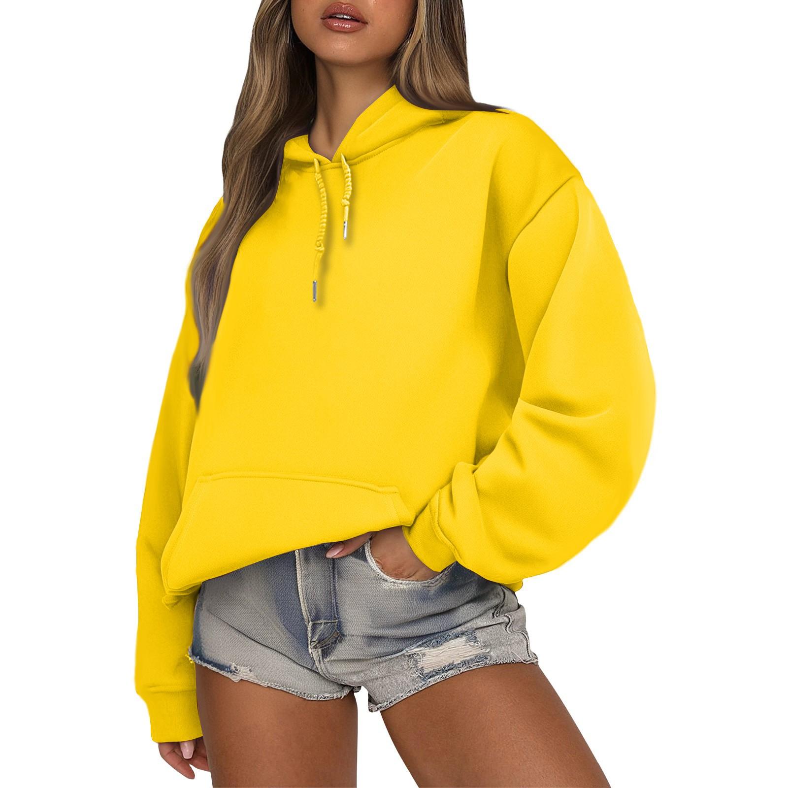 

Женский модный и повседневный худи с длинными рукавами XL жёлтый